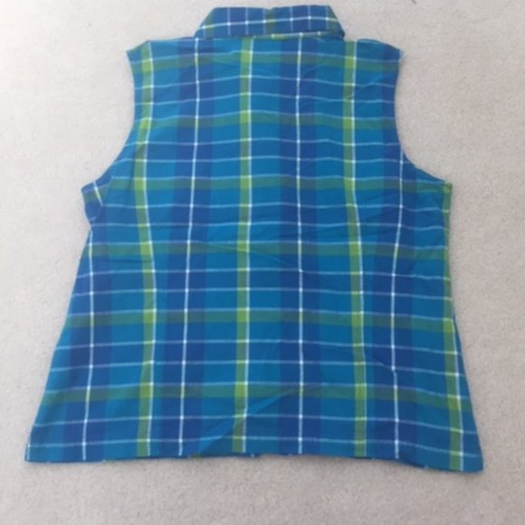 Disney Vintage Eeyore Women’s Plaid Sleeveless Button Down Collar Top Medium NWT - Picture 7 of 10